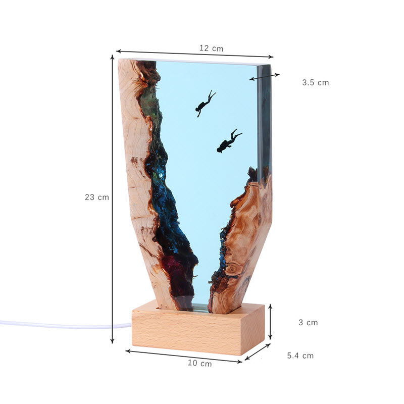 Đèn ngủ epoxy resin thiết kế hình cá mập độc đáo