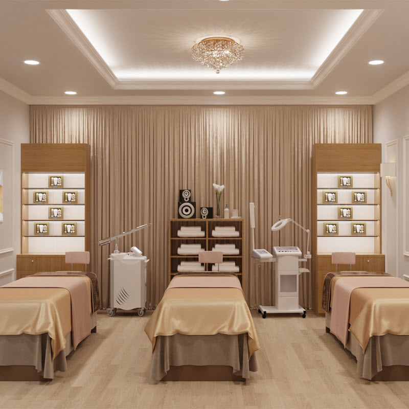 Đèn âm trần trang trí không gian spa ấm áp