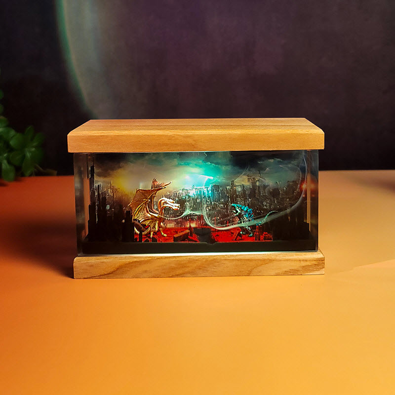 Đèn Epoxy Cao Cấp EPX029 Godzilla và King Ghidorah