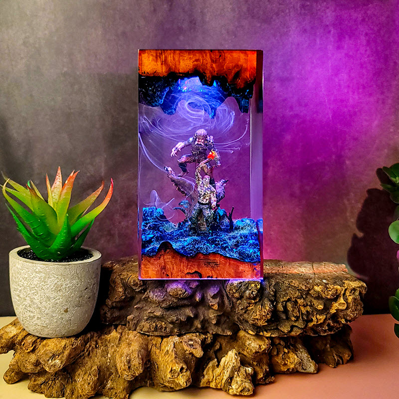 Đèn Epoxy Resin EPX038 Cao Cấp Predator 3D Handmade Độc Đáo