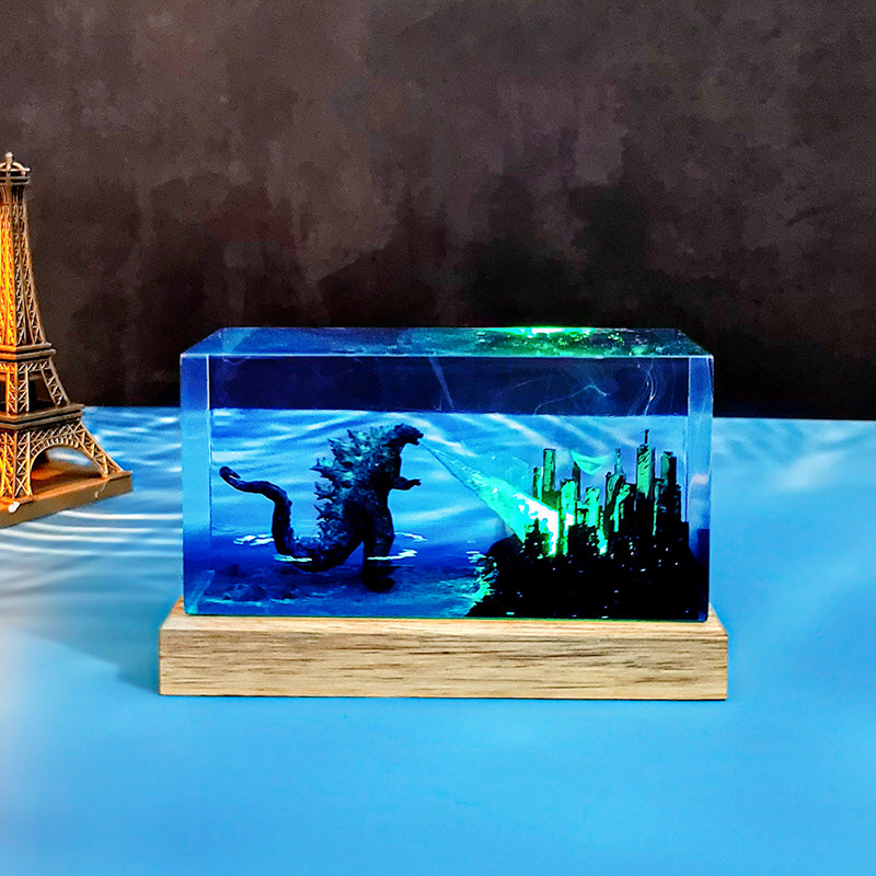 Đèn Epoxy Cao Cấp EPX028 Godzilla Phá Hủy Thành Phố
