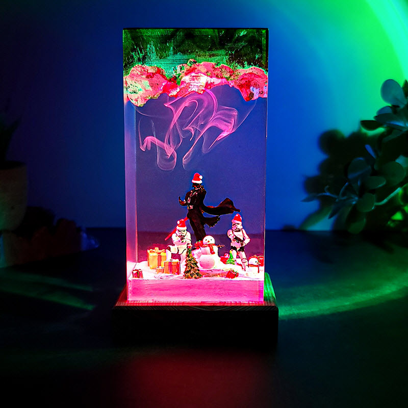 Đèn Epoxy Resin EPX045 Handmade Darth Vader Chủ Đề Giáng Sinh