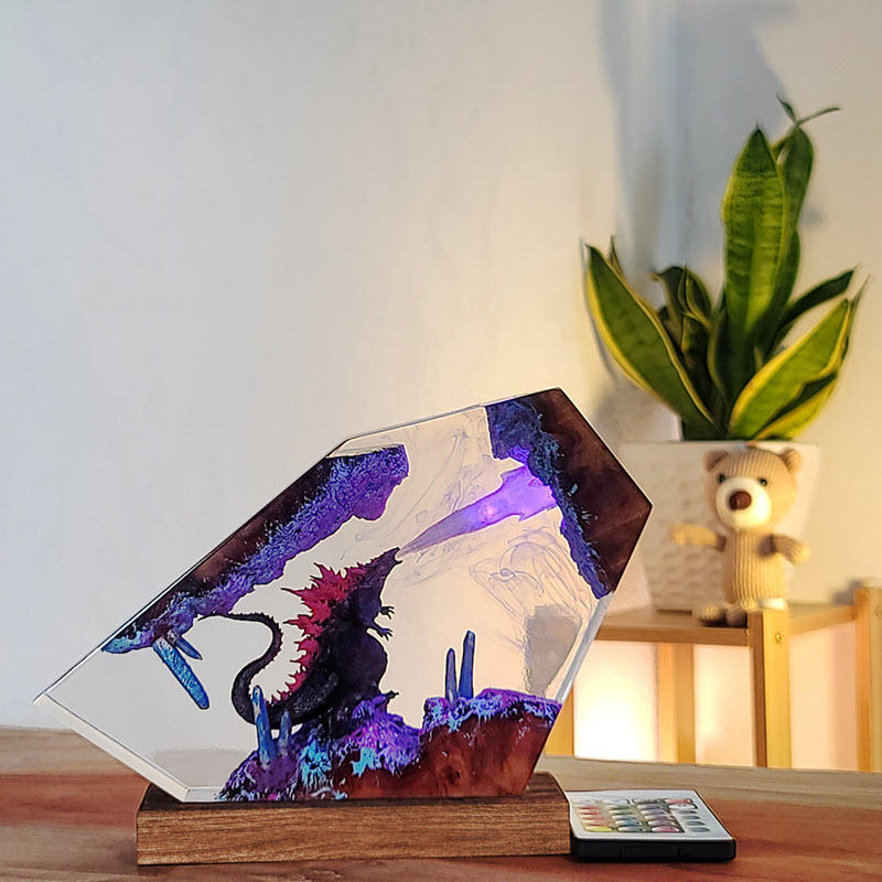 Đèn Trang Trí Epoxy EPX050 Godzilla Hơi Thở Nguyên Tử