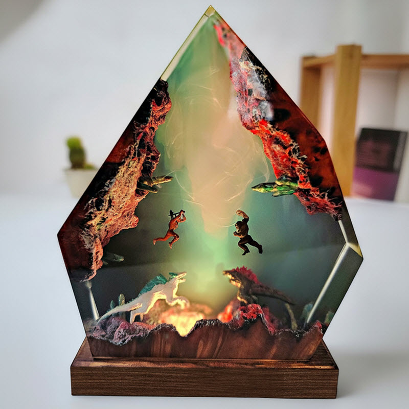 Đèn Trang Trí Epoxy EPX051 Godzilla & Kong Đấu Với Shimo & Skar King