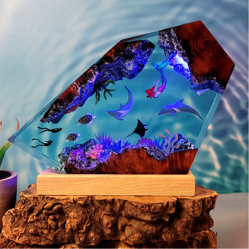 Đèn Trang Trí Epoxy EPX059 Cao Cấp Thế Giới Đại Dương