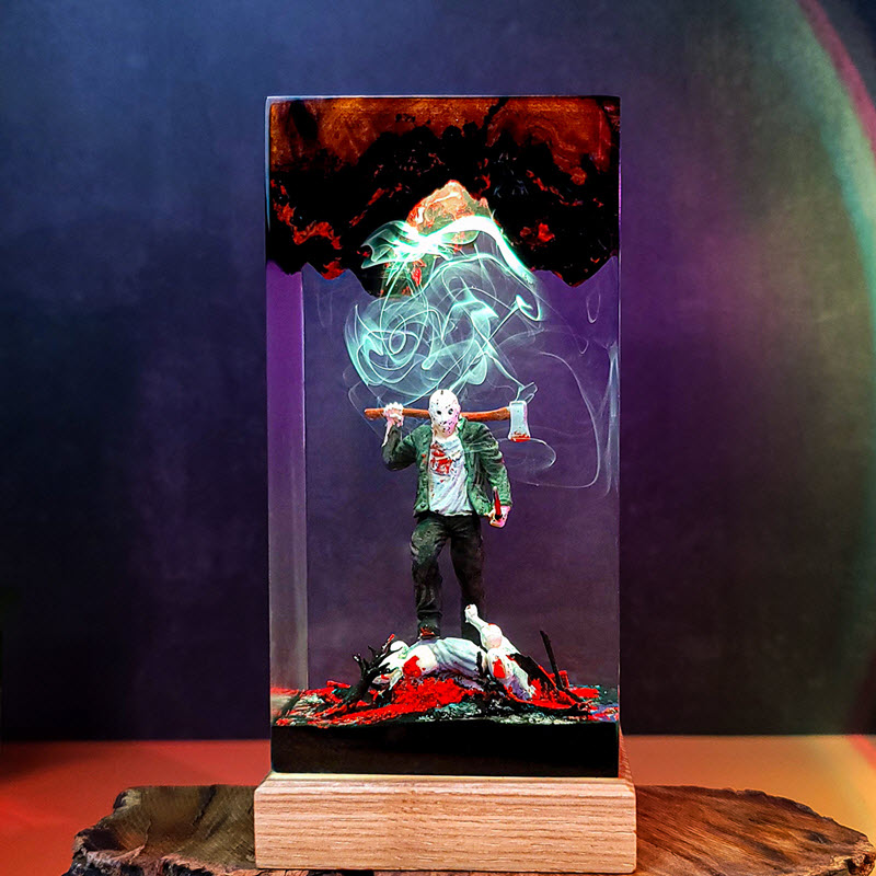 Đèn Epoxy Resin EPX073 Handmade Jason Voorhees Thứ Sáu Ngày Mười Ba