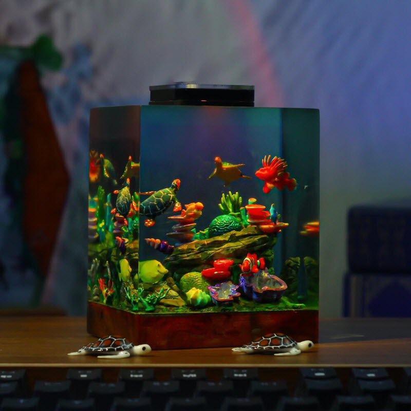 Đèn Epoxy Cao Cấp EPX092 Decor Đại Dương Mô Phỏng Đáy Biển Rực Rỡ