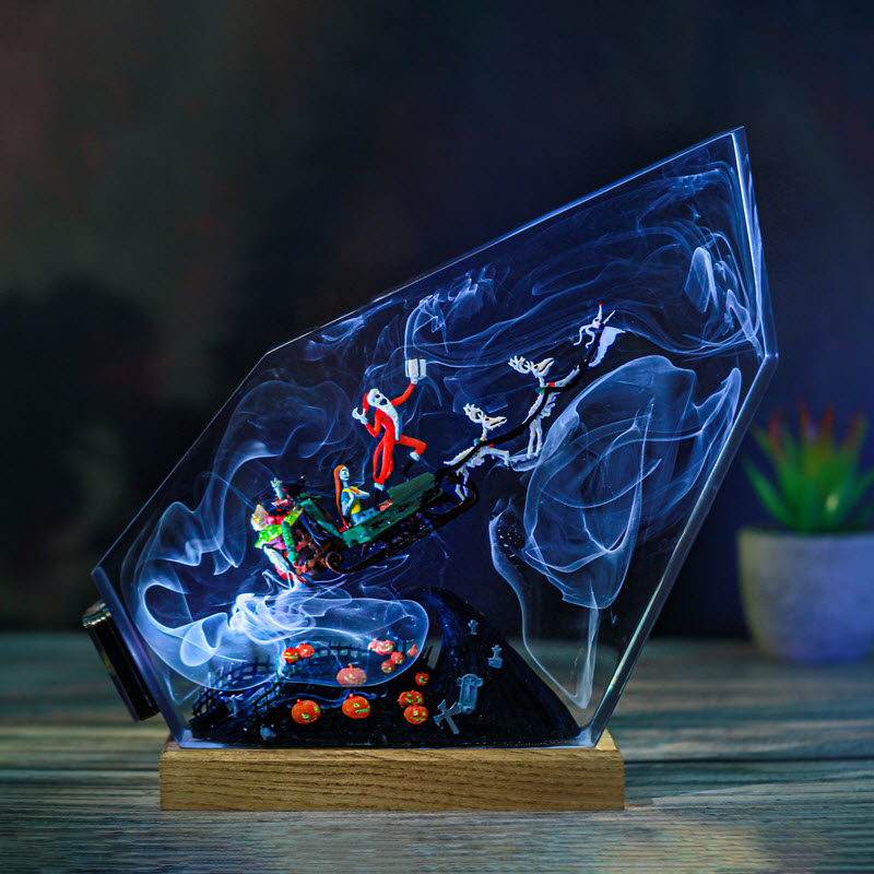 Đèn Gỗ Epoxy EPX102 Thủ Công Đêm Kinh Hoàng Trước Giáng Sinh