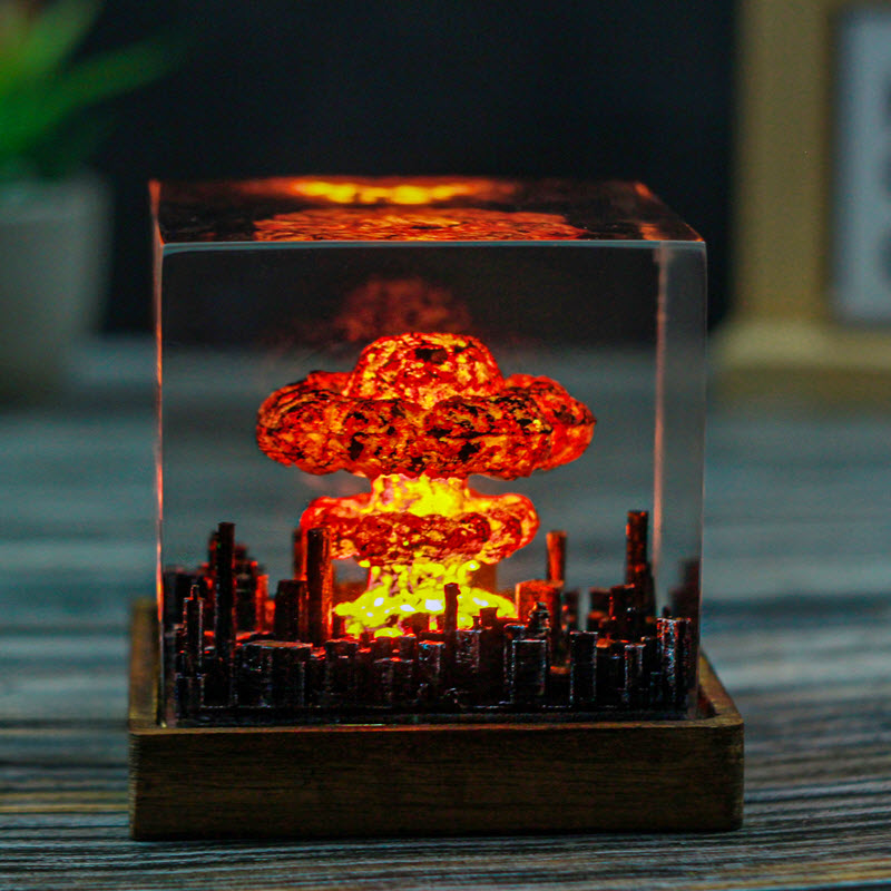 Đèn Gỗ Epoxy EPX103 Đám Mây Hình Nấm Mô Phỏng Vụ Nổ