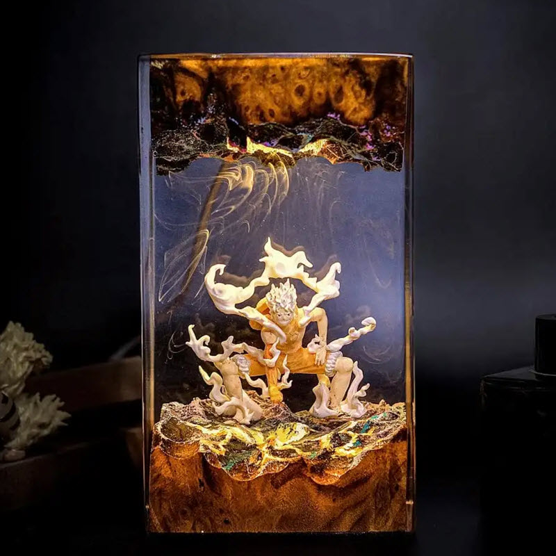 Đèn Gỗ Epoxy EPX112 Cao Cấp Luffy Gear 5 Sức Mạnh Tối Thượng