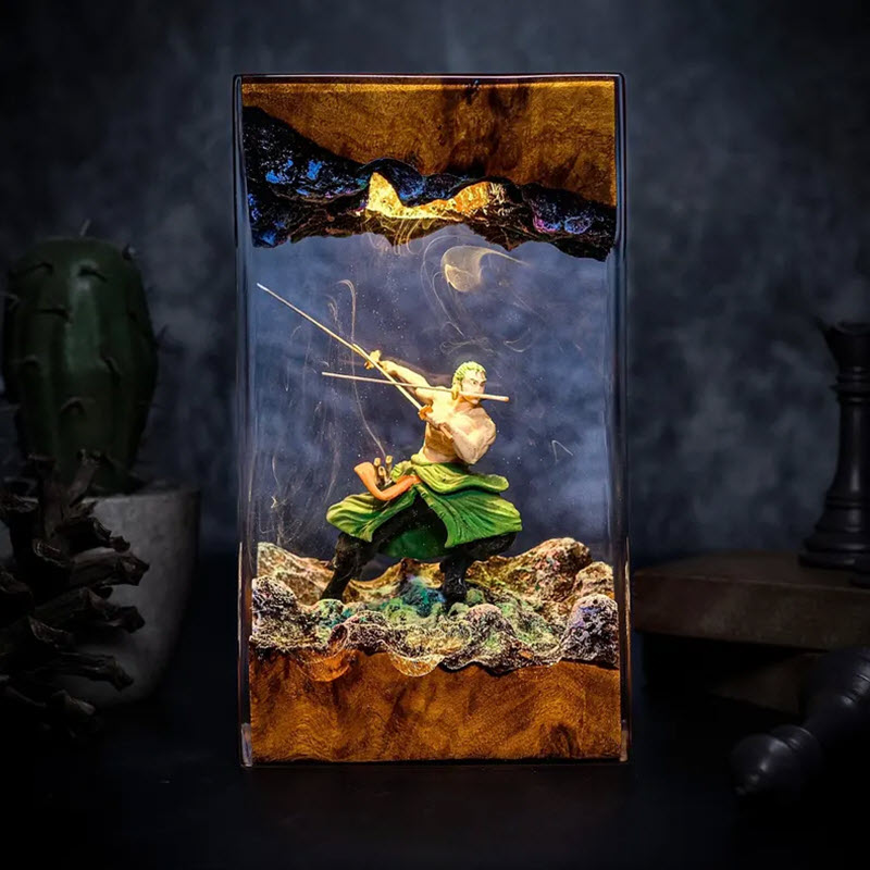 Đèn Gỗ Epoxy EPX113 Anime Thợ Săn Hải Tặc Zoro One Piece