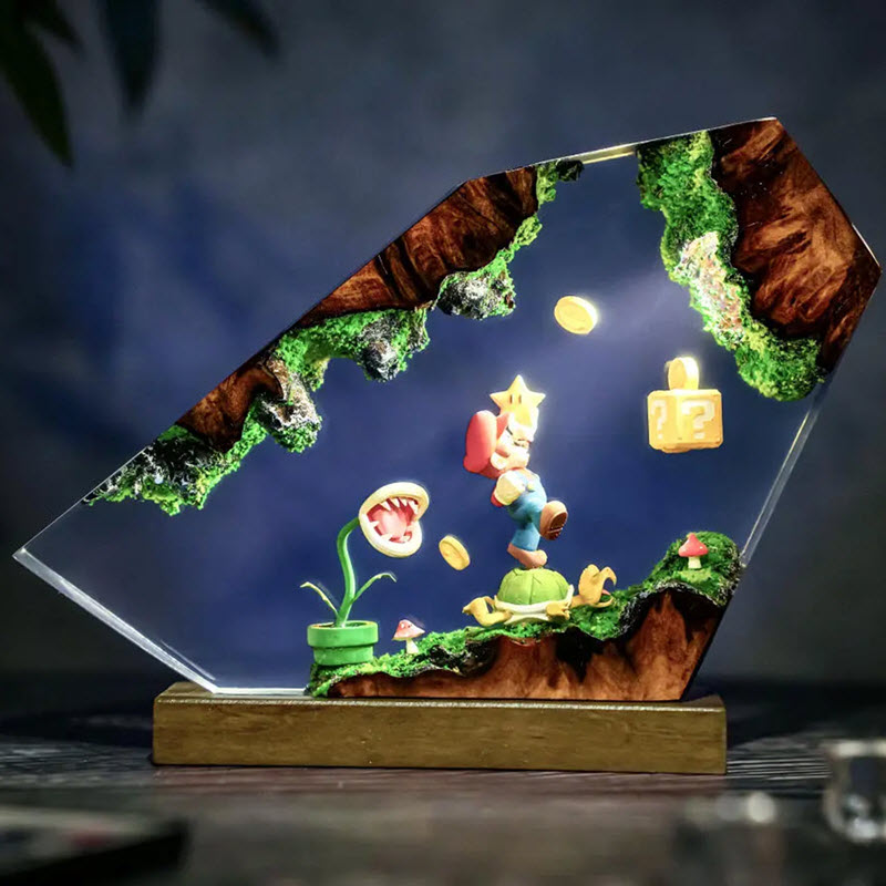 Đèn Epoxy Resin EPX120 Cao Cấp Super Mario Và Cây Piranha