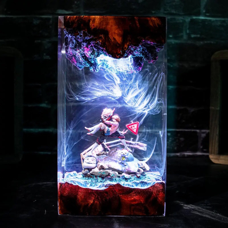 Đèn Epoxy Resin EPX121 Anime Momo Ayase Và Okarun Dandadan