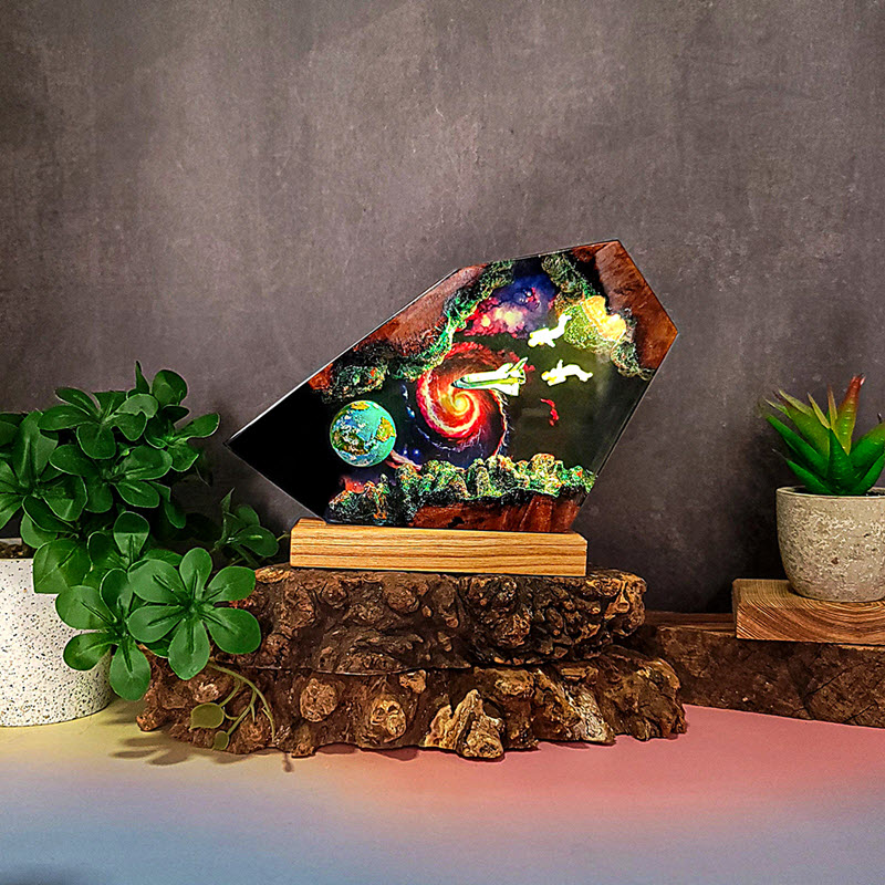 Đèn Gỗ Epoxy EPX033 Cao Cấp Hành Trình Giữa Dải Ngân Hà